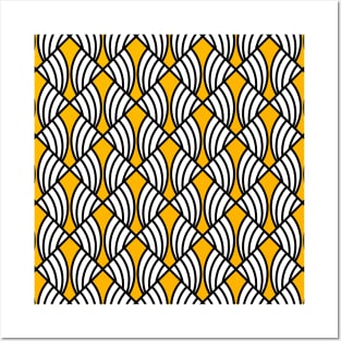 Art Deco Pattern No 77 - Yellow - Vintage Pattern Posters and Art